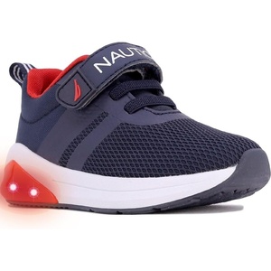 Nautica Kids’ Light-Up Flashing Sneaker Athletic Running Shoes with Strap | Fashionable and Fun for Boys and Girls | Available in Toddler and Little Kid Sizes(Buoy Lights-navy Red)