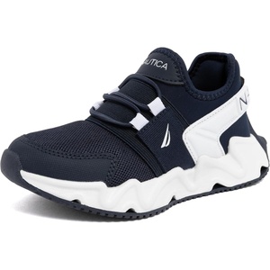 Nautica Kids Running Sneakers | Comfortable Shoes for Boys and Girls | Sizes for Big & Little Kids -(Lace-Up/Bungee) Manalapin(Navy White-mikyle)