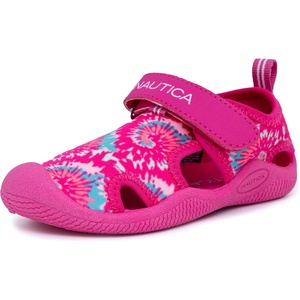 Nautica Kids Water Shoes for Boys Girls Toddler Quick Dry Swim Shoes Aqua Socks Beach Pool Closed Toe Barefoot Summer Watershoes for Toddlers Size 5-12(Pink Neo Tie Dye)