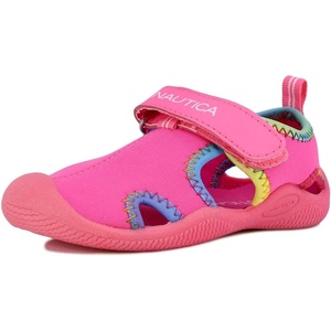 Nautica Kids Water Shoes for Boys Girls Toddler Quick Dry Swim Shoes Aqua Socks Beach Pool Closed Toe Barefoot Summer Watershoes for Toddlers Size 5-12(Pink Multi Binding)