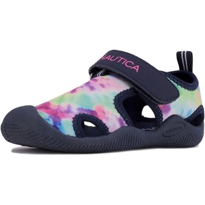 Nautica Kids Water Shoes for Boys Girls Toddler Quick Dry Swim Shoes Aqua Socks Beach Pool Closed Toe Barefoot Summer Watershoes for Toddlers Size 5-12(Multi Tie Dye Navy)