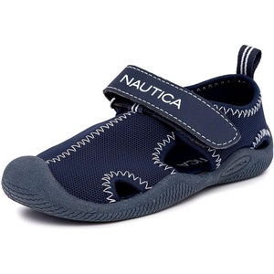 Nautica Kids Water Shoes for Boys Girls Toddler Quick Dry Swim Shoes Aqua Socks Beach Pool Closed Toe Barefoot Summer Watershoes for Toddlers Size 5-12(Navy Small Mesh)