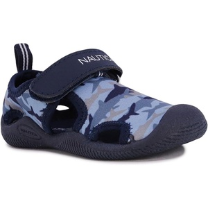 Nautica Kids Water Shoes for Boys Girls Toddler Quick Dry Swim Shoes Aqua Socks Beach Pool Closed Toe Barefoot Summer Watershoes for Toddlers Size 5-12(Navy Shark Camo)