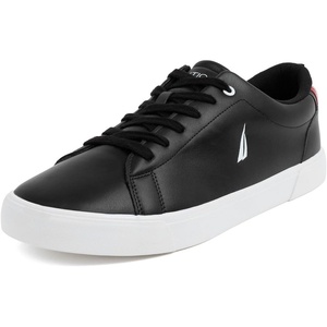 Nautica Men’s Casual Shoe, Classic Lace-Up Low Top Loafer, Fashion Sneaker – in Medium & Wide Width Sizes(Black/White)
