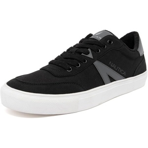 Nautica Men’s Casual Shoe, Classic Lace-Up Low Top Loafer, Fashion Sneaker – in Medium & Wide Width Sizes(Black-muna)