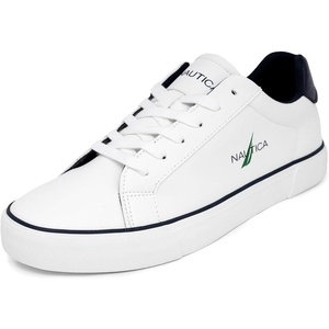 Nautica Men’s Casual Shoe, Classic Lace-Up Low Top Loafer, Fashion Sneaker – in Medium & Wide Width Sizes(White Green-myton)