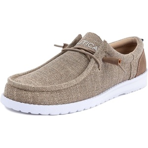 Nautica Men’s Comfort Loafers, Slip-On Boat Shoe, Lightweight Casual Stretch Sneaker-Rushford(Sand Brown)