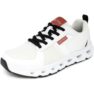 Nautica Mens Running Sneakers Sport Fashion Lace-Up Athletic Soft Shoes for Gym Tennis Men – Cushioned, Breathable, Lightweight & Comfortable(White Black Orange)