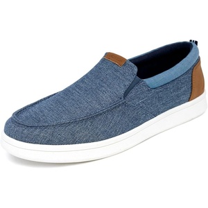 Nautica Men’s Slip-On Loafers Casual Moc Toe Sneakers Boat Shoes Slipper for Men – Lightweight & Comfortable – Derwin(Blue Denim-patro)