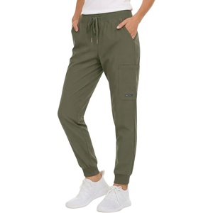Nautica Scrub Pants for Women, Breathable Drawstring Jogger Scrubs for Women, 5 Pocket Stretch Soft Scrub Bottoms for Woman(Olive)