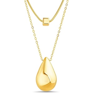 Nautica Two Row Teardrop Necklace Set for Women 14K Yellow Gold Plated Alloy 16-22 Inches