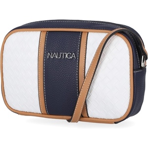 Nautica Women’s Candid Camera Adjustable Crossbody Bag(White (Woven))