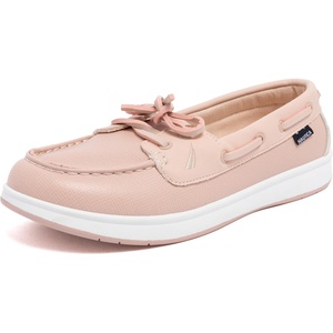Nautica Women’s Casual Boat Shoes, Moc-Toe Loafers with Cushioned Insole, Deck Fashion Sneaker(Blush Emboss)