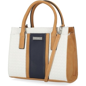 Nautica Womens Sandy Jr. Top Handel Satchel with Removable Crossbody Strap(White (Woven))