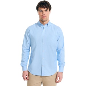 Nautica Young Men’s School Uniform Long Sleeve Performance Oxford Button-Down Shirt(Aqua Splash)
