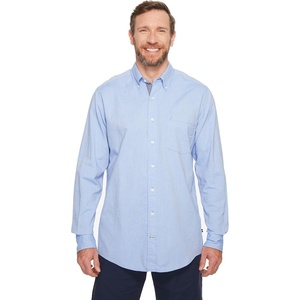 Nautica Young Men’s School Uniform Long Sleeve Performance Oxford Button-Down Shirt(French Blue)