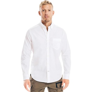 Nautica Young Men’s School Uniform Long Sleeve Performance Oxford Button-Down Shirt(Pure White)