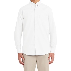 Nautica Young Men’s School Uniform Long Sleeve Performance Oxford Button-Down Shirt(White)