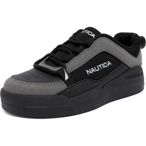 Nautica Youth Athletic Sneakers – Comfortable Lace-Up Tennis Shoes for Boys and Girls, Durable Casual Sport Footwear for School, Gym and Daily Wear(Black Grey-hightide)