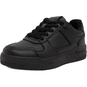 Nautica Youth Athletic Sneakers – Comfortable Lace-Up Tennis Shoes for Boys and Girls, Durable Casual Sport Footwear for School, Gym and Daily Wear(Black Mono)