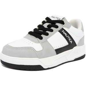 Nautica Youth Athletic Sneakers – Comfortable Lace-Up Tennis Shoes for Boys and Girls, Durable Casual Sport Footwear for School, Gym and Daily Wear(White Black Grey)