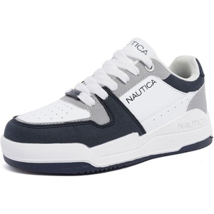 Nautica Youth Athletic Sneakers – Comfortable Lace-Up Tennis Shoes for Boys and Girls, Durable Casual Sport Footwear for School, Gym and Daily Wear(White Navy Grey-harrold)