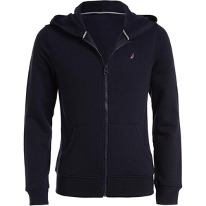 Nautica girls Fleece Full-zip Hoodie Sweatshirt(Navy)