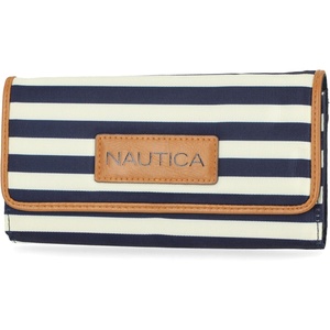 Nautica womens The Perfect Carry All Money Manager Wallet Organizer with RFID Blocking Wallet | The Perfect Carry All(Indigo/Bone/Sand)