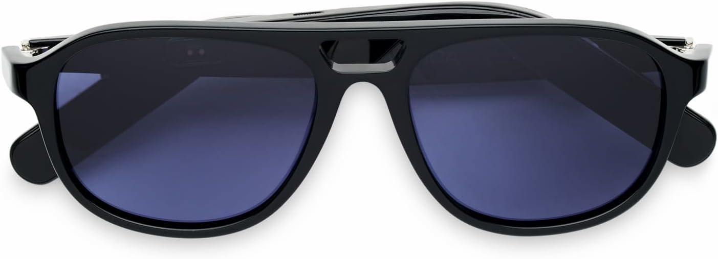 image:imageLucyd Nautica Commander Smart Sunglasses for Men amp Women Wireless Smart Glasses with Open Ear Speakers and Microphone Polarized UV400 Lenses Black Navy Blue StandardCommander Black Navy Blue Standard