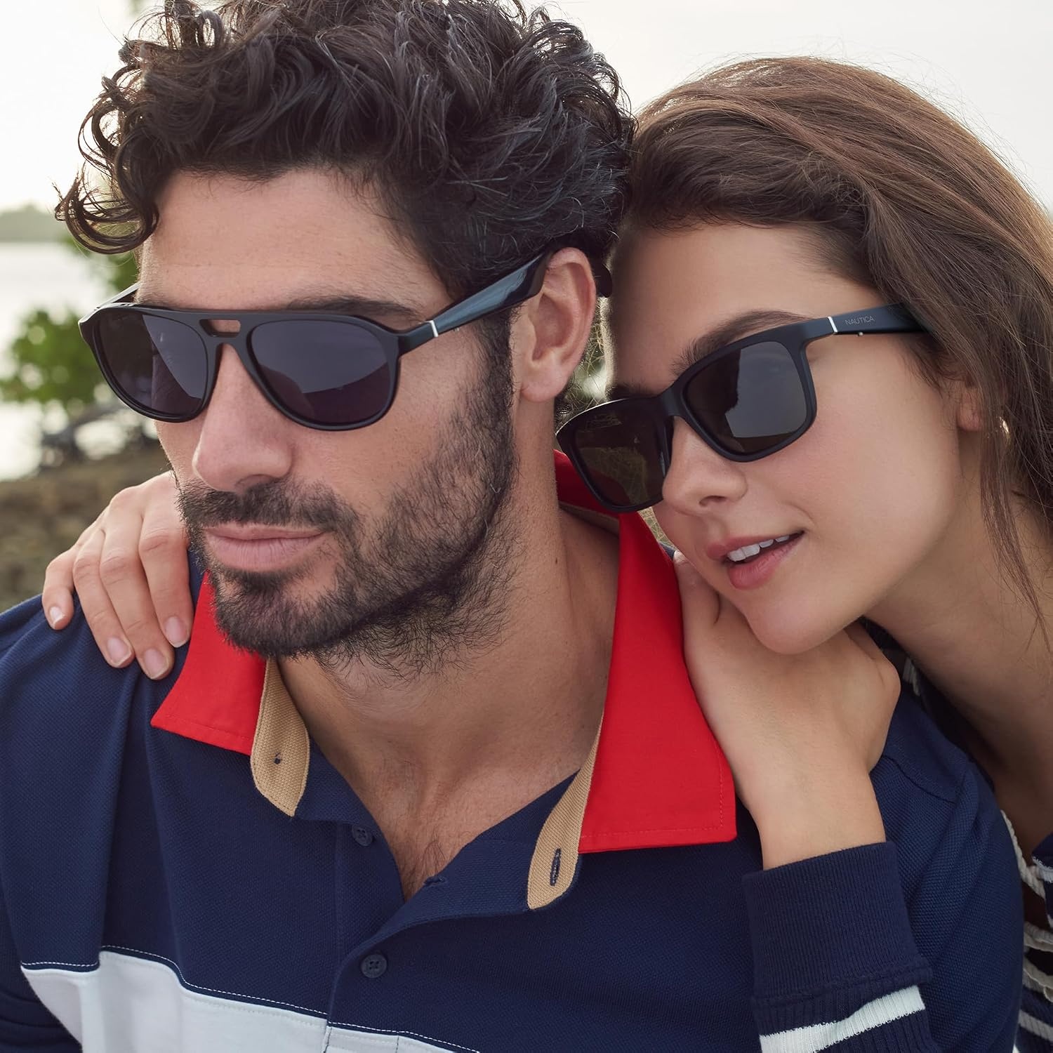 image:imageLucyd Nautica Commander Smart Sunglasses for Men amp Women Wireless Smart Glasses with Open Ear Speakers and Microphone Polarized UV400 Lenses Black Navy Blue StandardCommander Black Navy Blue Standard