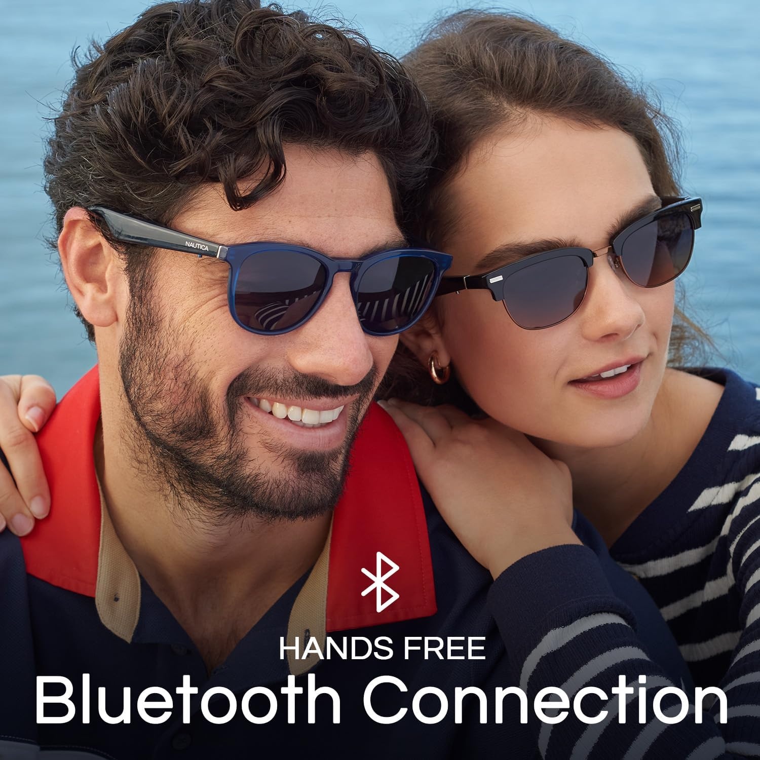 image:imageLucyd Nautica Commander Smart Sunglasses for Men amp Women Wireless Smart Glasses with Open Ear Speakers and Microphone Polarized UV400 Lenses Black Navy Blue StandardTailwind Solid Navy Blue Standard
