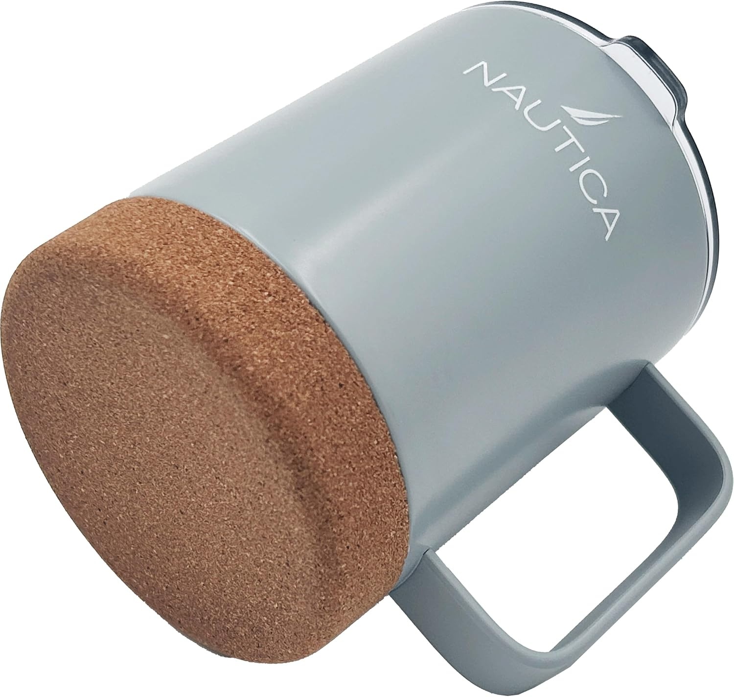 image:imageNAUTICA Insulated 12 oz Stainless Steel Mug with SpillResistant Lid amp Cork Base Hot or cold beverages RedLight Grey