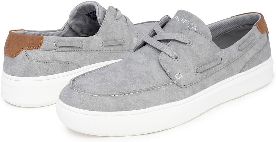 image:imageNAUTICA Mens LaceUp Boat Shoe Casual Loafers Comfort Sneaker Walking MoccasinGreyankar
