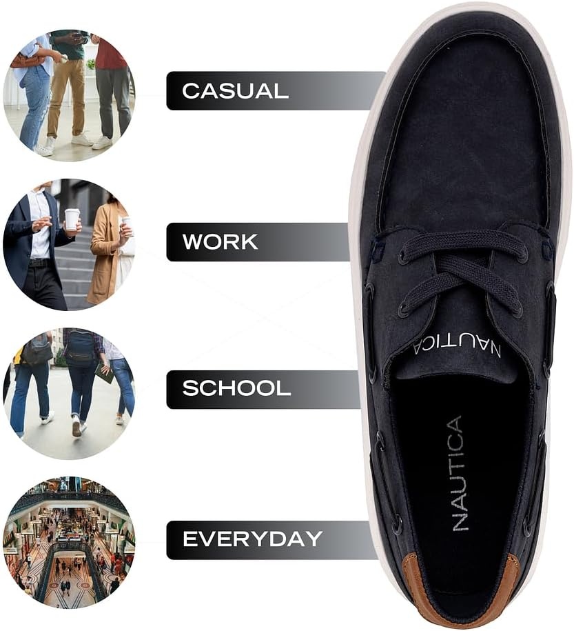 image:imageNAUTICA Mens LaceUp Boat Shoe Casual Loafers Comfort Sneaker Walking MoccasinNavyankar