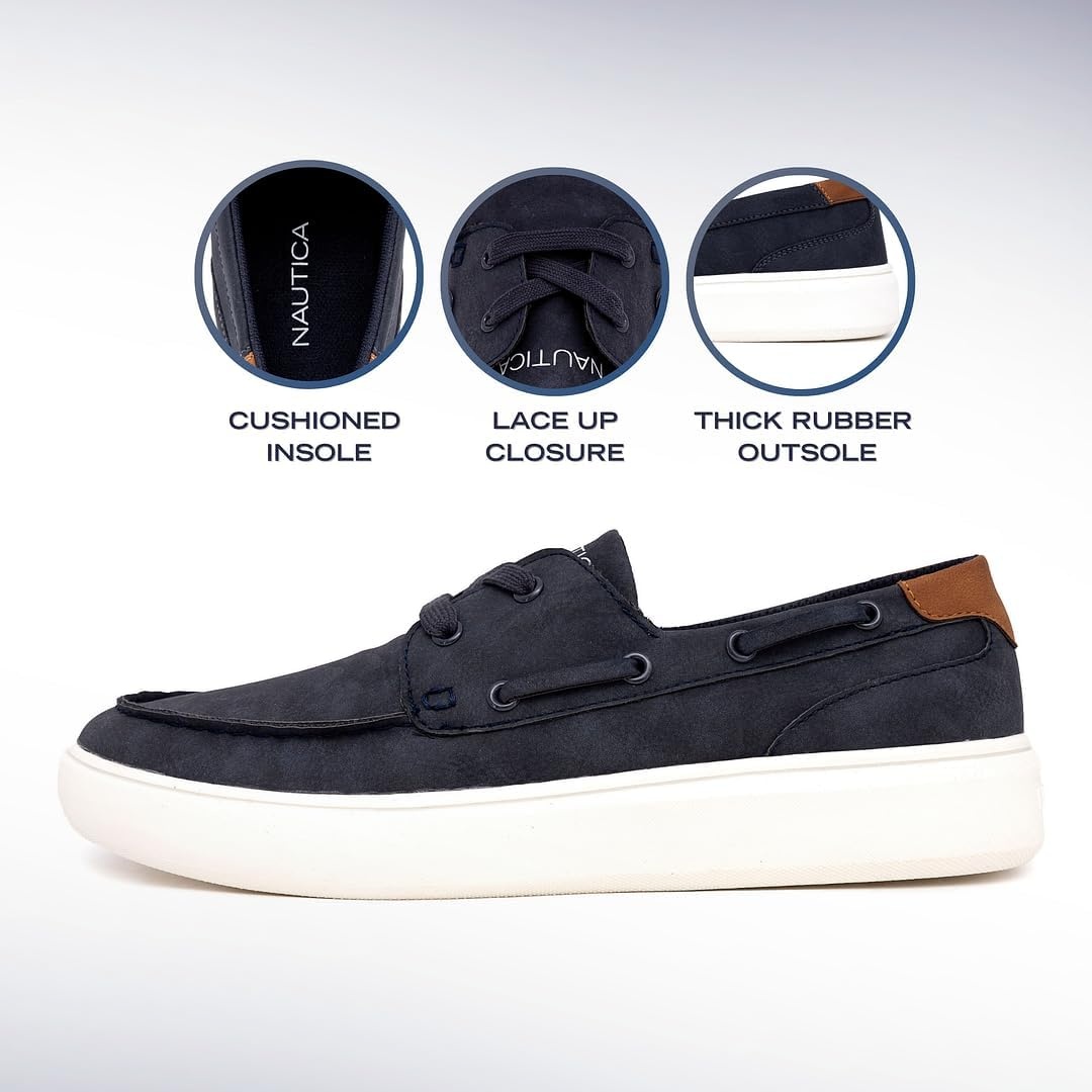 image:imageNAUTICA Mens LaceUp Boat Shoe Casual Loafers Comfort Sneaker Walking MoccasinNavyankar