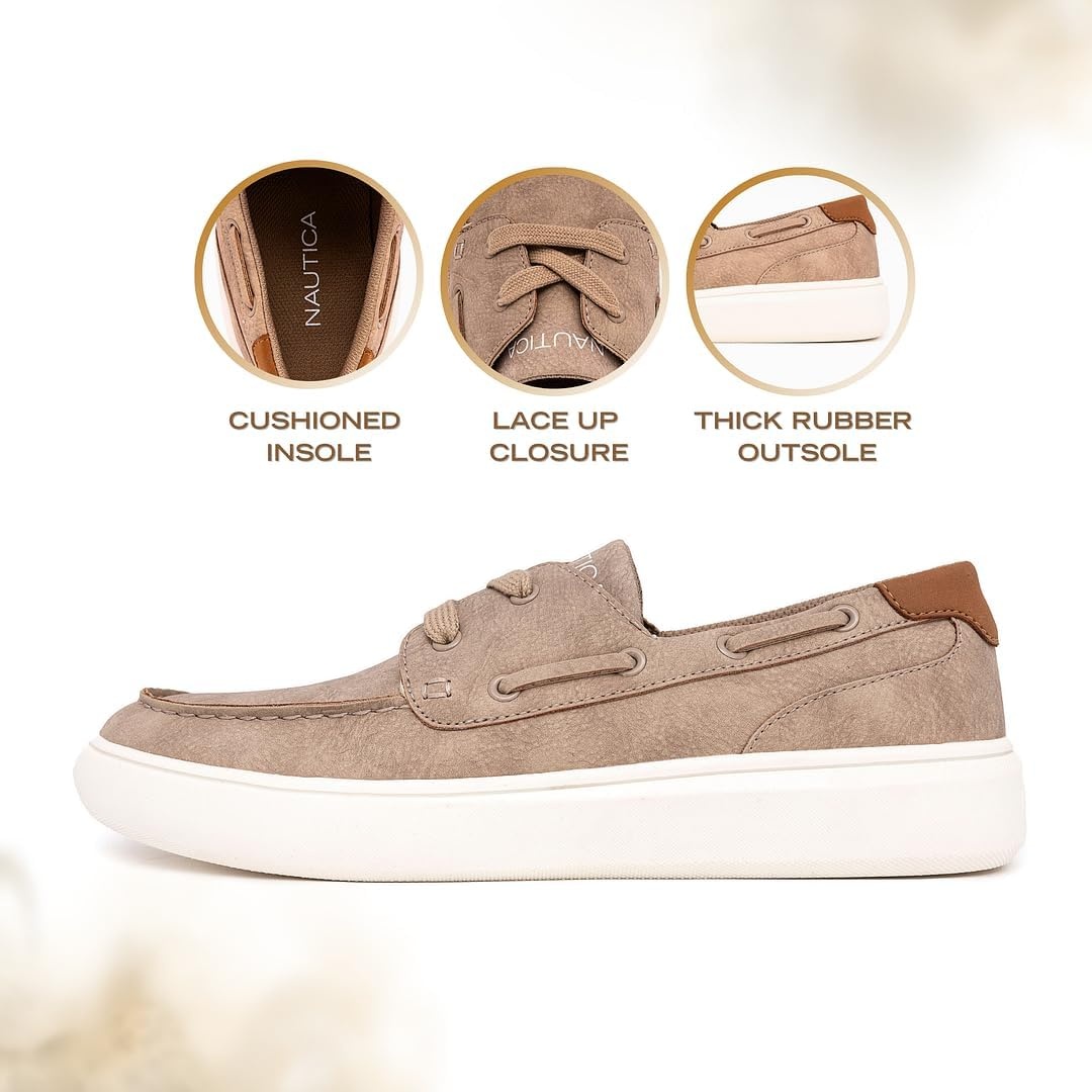 image:imageNAUTICA Mens LaceUp Boat Shoe Casual Loafers Comfort Sneaker Walking MoccasinSandankar