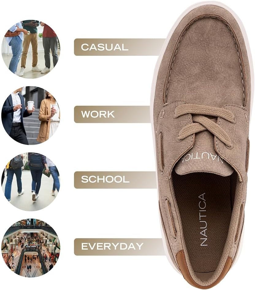 image:imageNAUTICA Mens LaceUp Boat Shoe Casual Loafers Comfort Sneaker Walking MoccasinSandankar