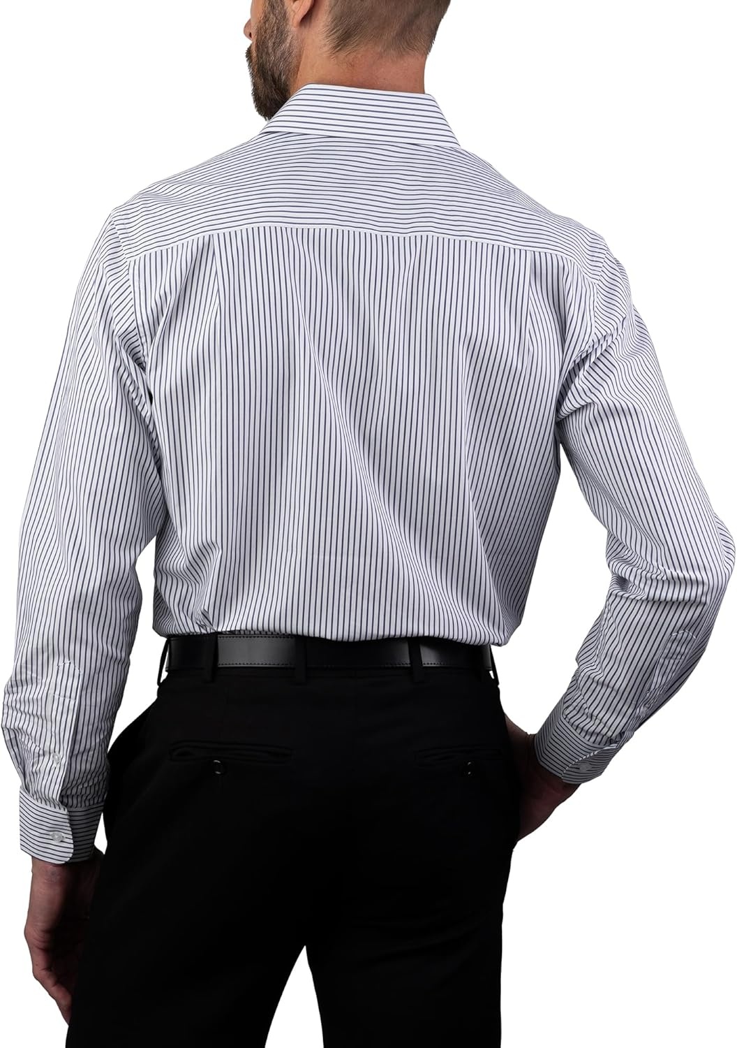 image:imageNAUTICA Slim Fit 100 Cotton Mens Dress Shirts Long Sleeve Wrinkle Resistant FormalBlue Mini Stripes