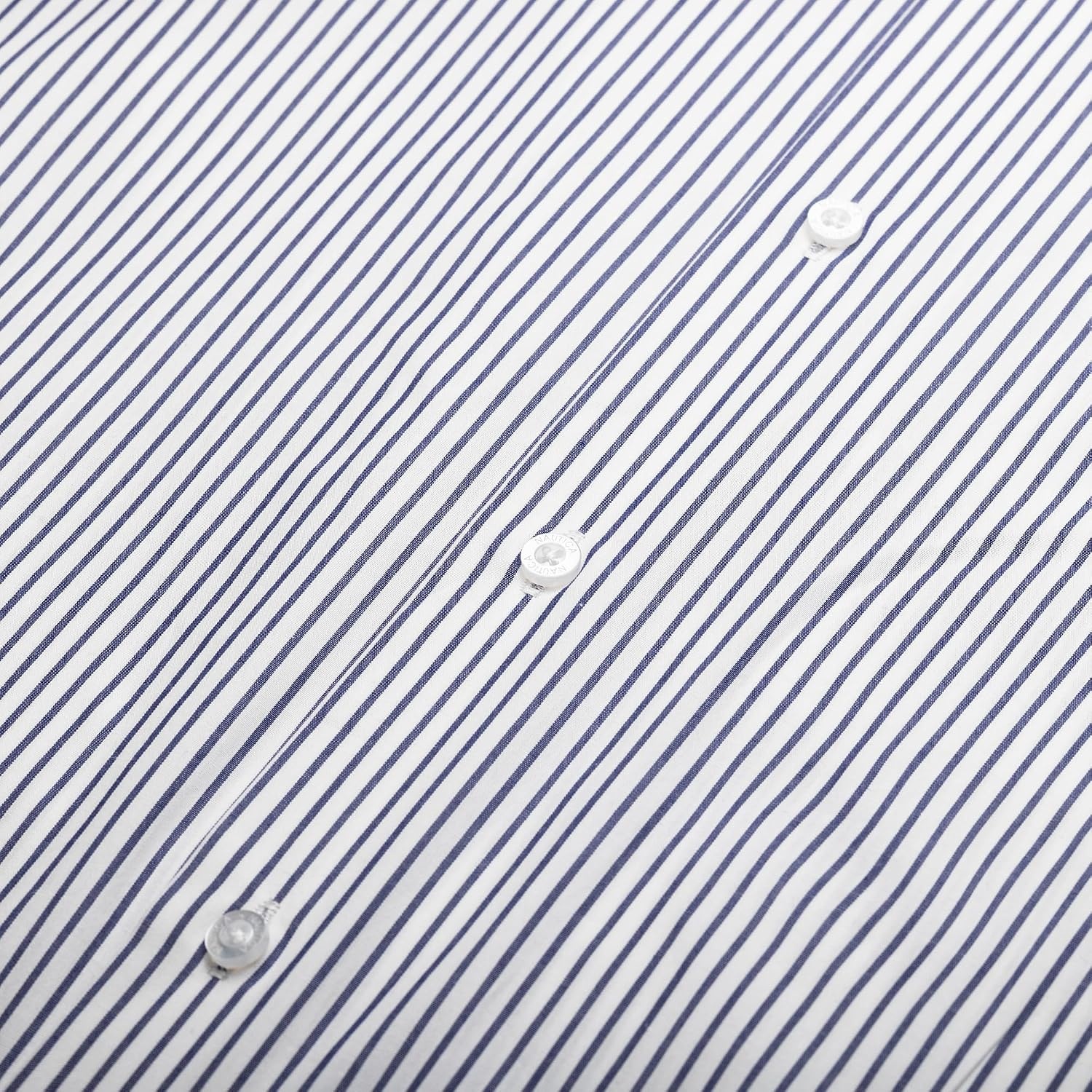 image:imageNAUTICA Slim Fit 100 Cotton Mens Dress Shirts Long Sleeve Wrinkle Resistant FormalBlue Mini Stripes