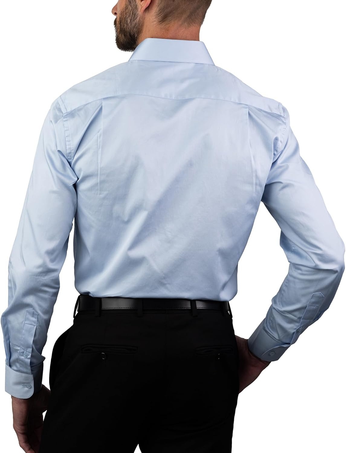 image:imageNAUTICA Slim Fit 100 Cotton Mens Dress Shirts Long Sleeve Wrinkle Resistant FormalLt Blue Check Dobby
