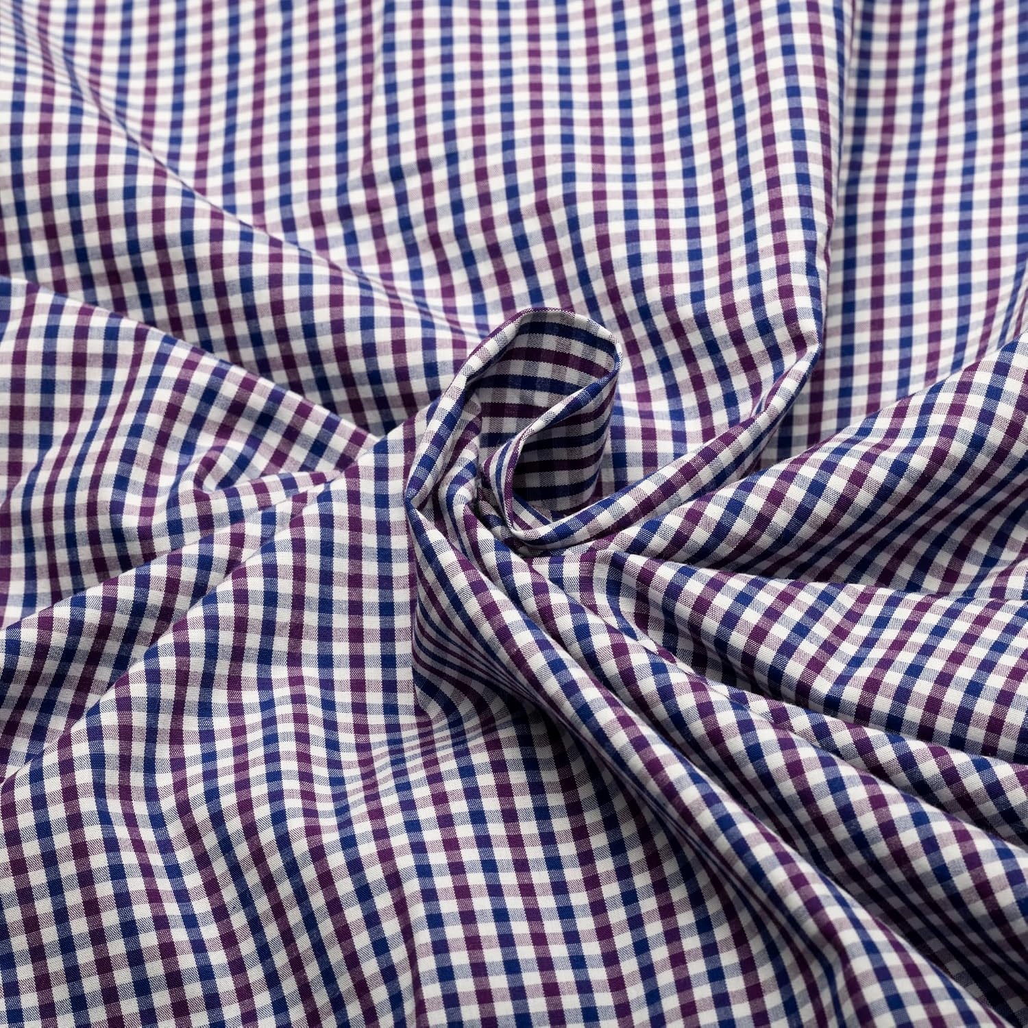 image:imageNAUTICA Slim Fit 100 Cotton Mens Dress Shirts Long Sleeve Wrinkle Resistant FormalPurple Blue Check