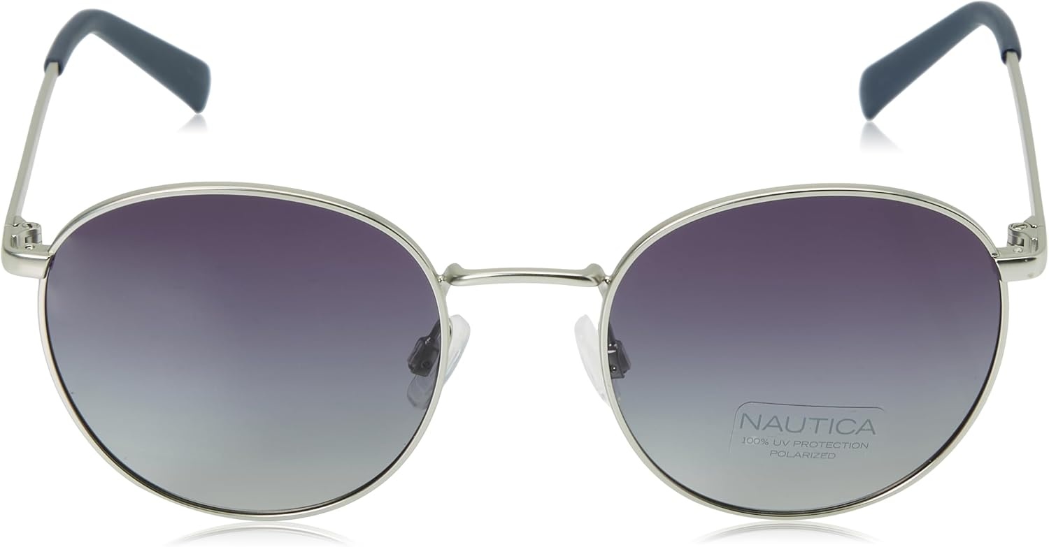 image:imageNAUTICA Unisex SunglassesMatte SilverSmoke Gradient