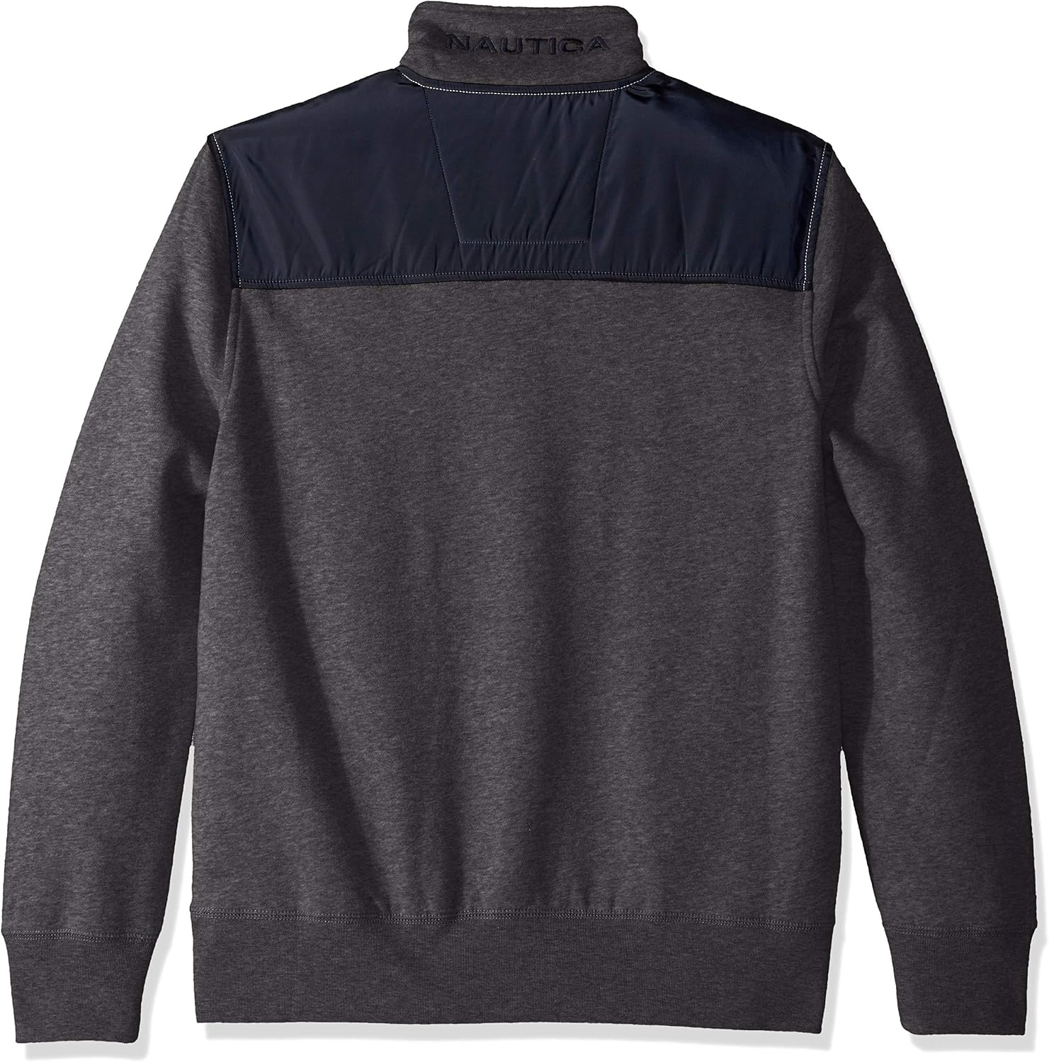 image:imageNAUTICA mens Solid 14 Zip Fleece SweatshirtCharcoal Heather