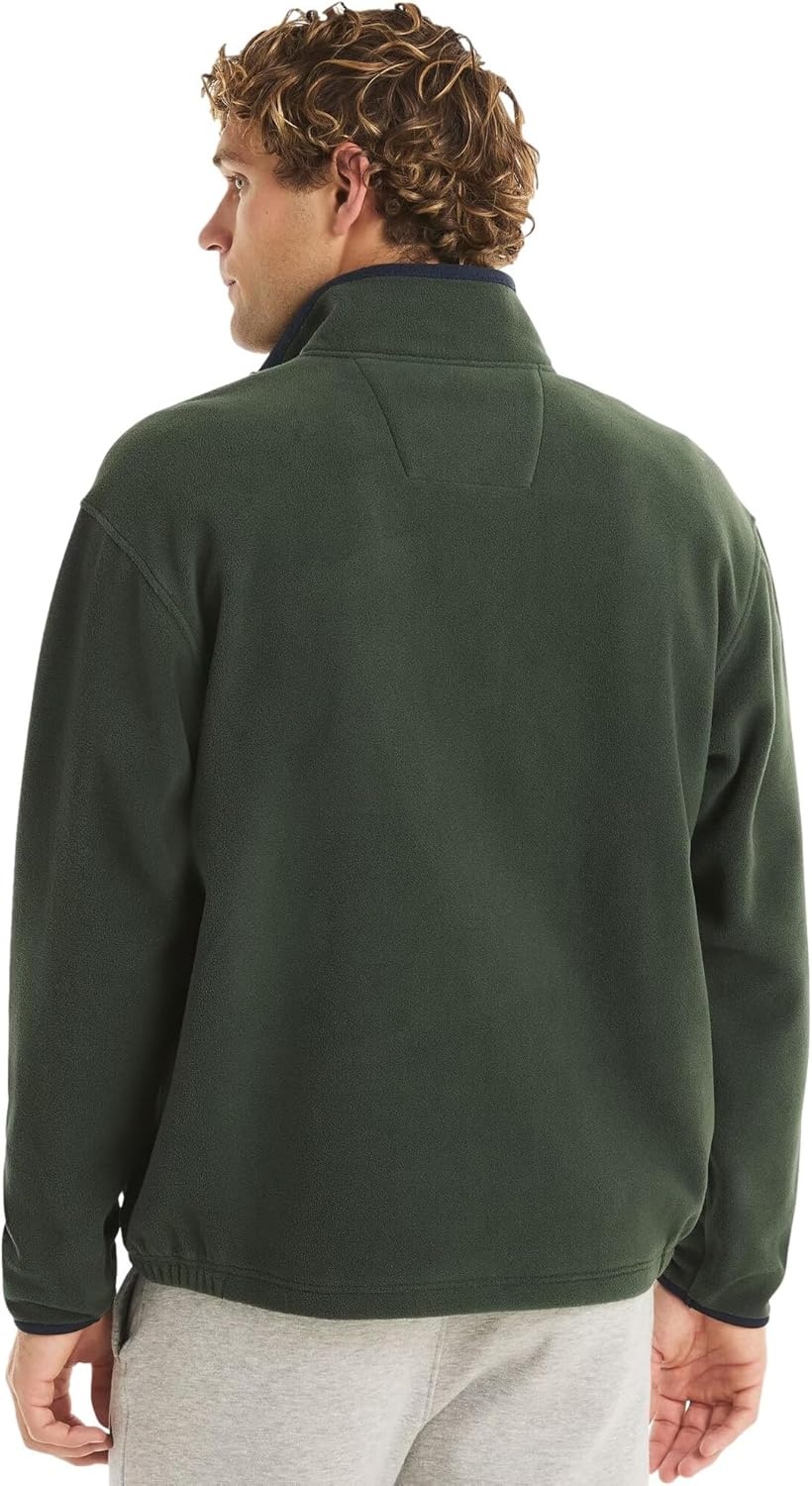image:imageNAUTICA mens Solid 14 Zip Fleece SweatshirtDeep Forest