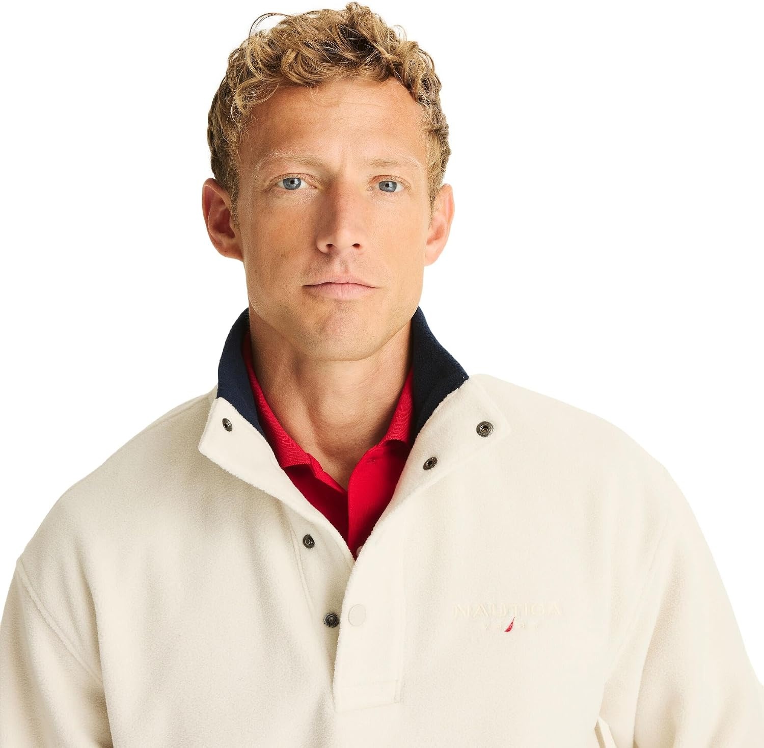 image:imageNAUTICA mens Solid 14 Zip Fleece SweatshirtThe Nautica Stone