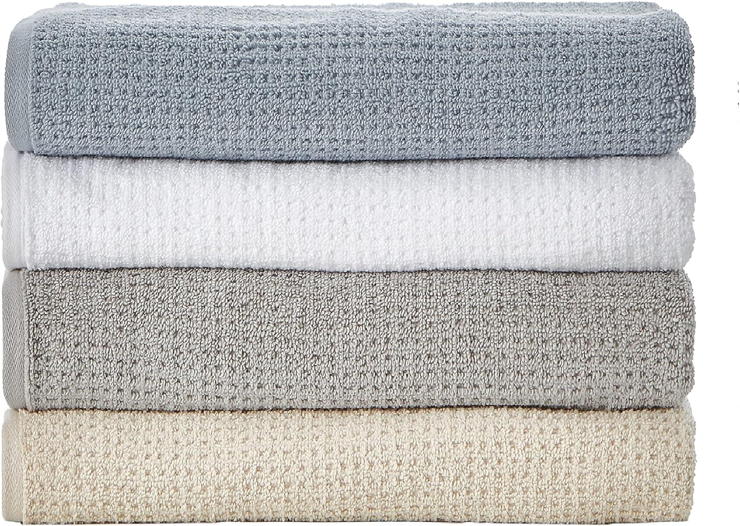 image:imageNautica Bath Towel Set Cotton Bath Hand amp Washcloths Plush Absorbent amp QuickDry Chevron Print Americana Decor Set of 6 Zane BlueOasis Beige
