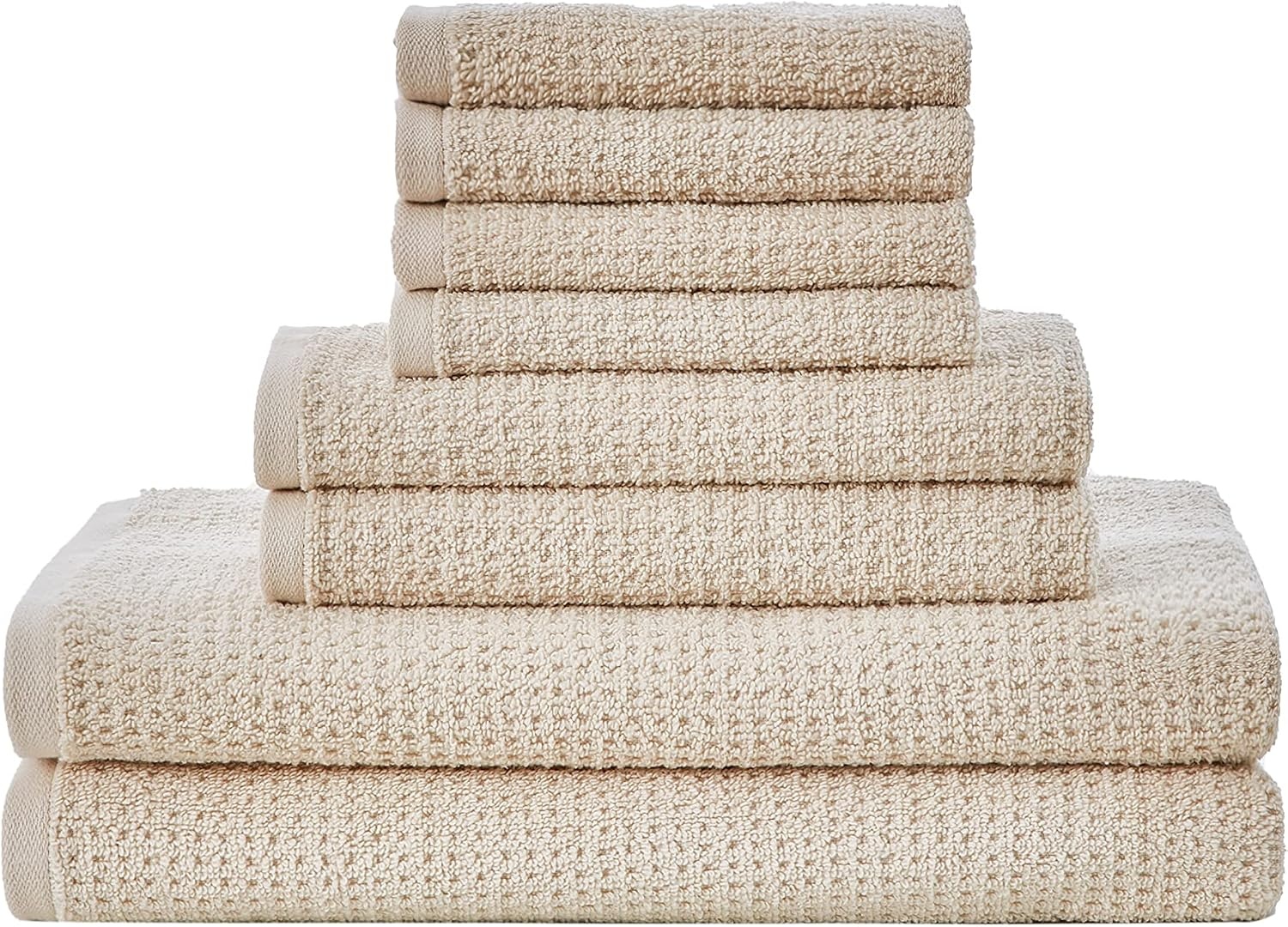 image:imageNautica Bath Towel Set Cotton Bath Hand amp Washcloths Plush Absorbent amp QuickDry Chevron Print Americana Decor Set of 6 Zane BlueOasis Beige