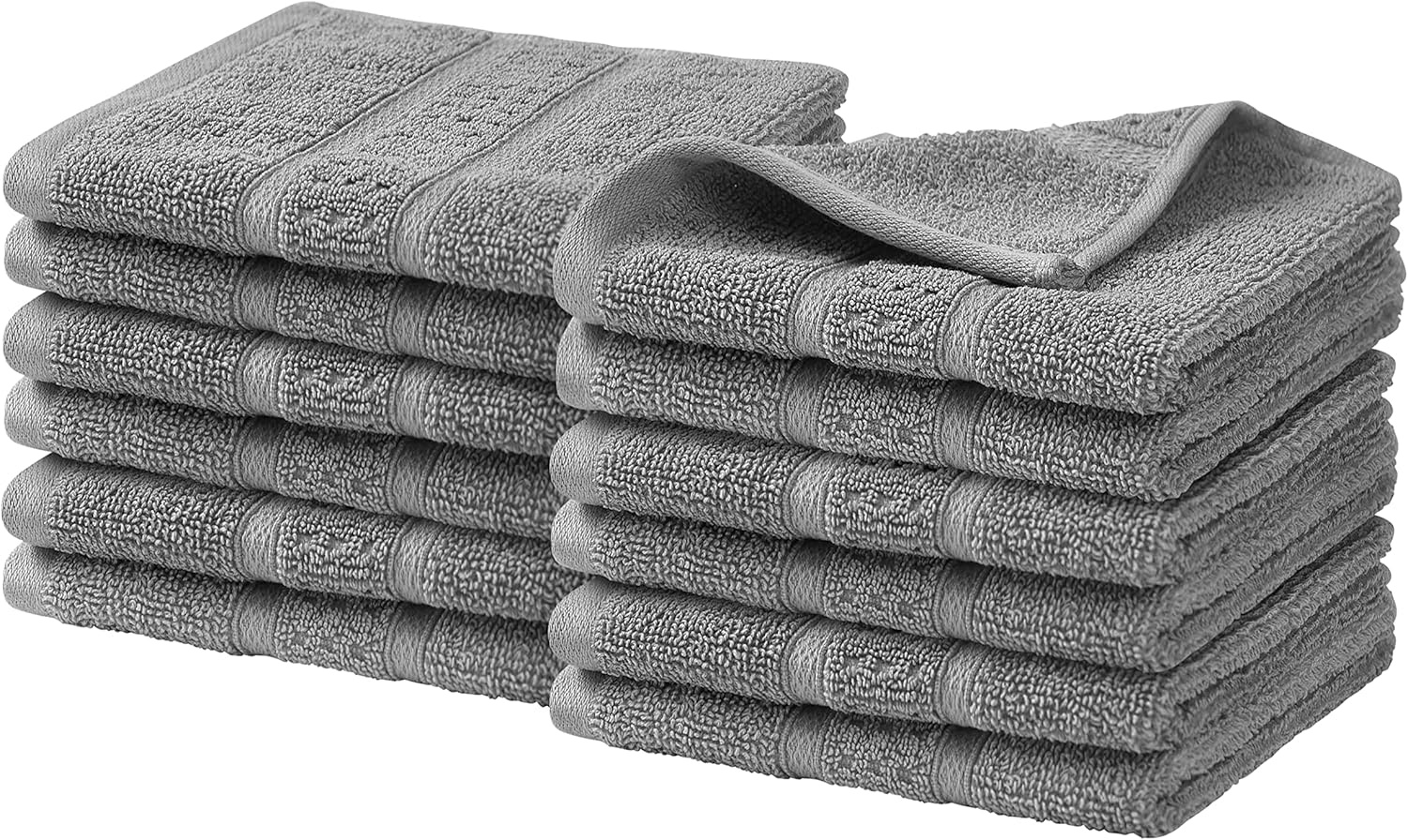 image:imageNautica Bathroom Towels Soft Cotton Washcloth Bath amp Hand Towel Set Highly Absorbent amp Quick Dry Zero Twist Set of 6 College Dorm Room Essentials Oceane Dark GreyOceane Grey