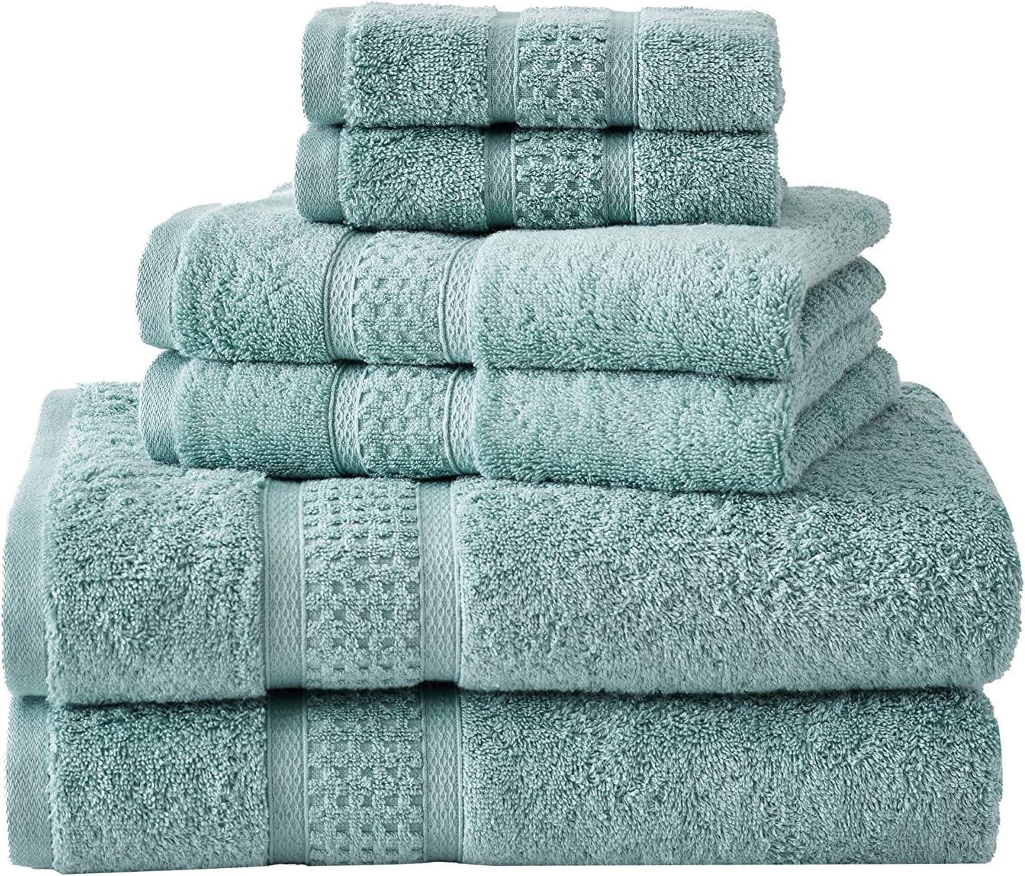 image:imageNautica Bathroom Towels Soft Cotton Washcloth Bath amp Hand Towel Set Highly Absorbent amp Quick Dry Zero Twist Set of 6 College Dorm Room Essentials Oceane Dark GreyOceane Turquoise