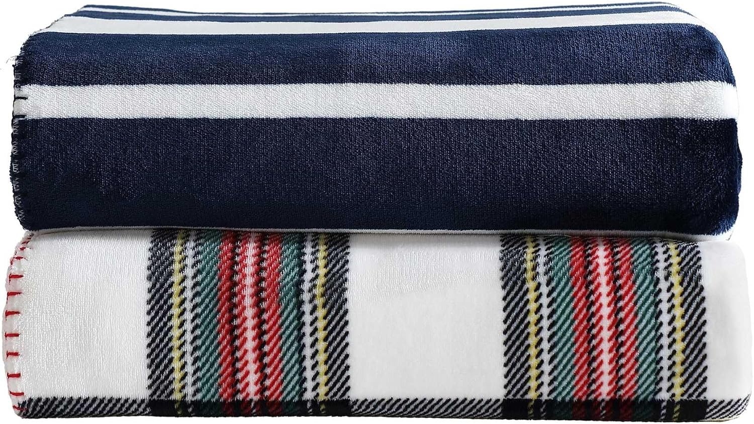 image:imageNautica Blanket UltraSoft Plush Throw Blanket Reversible amp Oversized Bedding for Couch or Bed Hillcrest PlaidStripe Red 50 x 70Hillcrest PlaidSailor Stripe Red